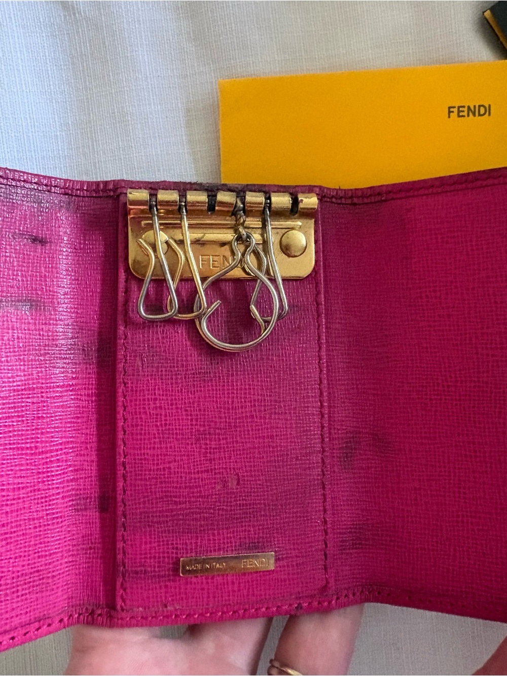 Auth Fendi logo Key card case - Picture 4 of 10